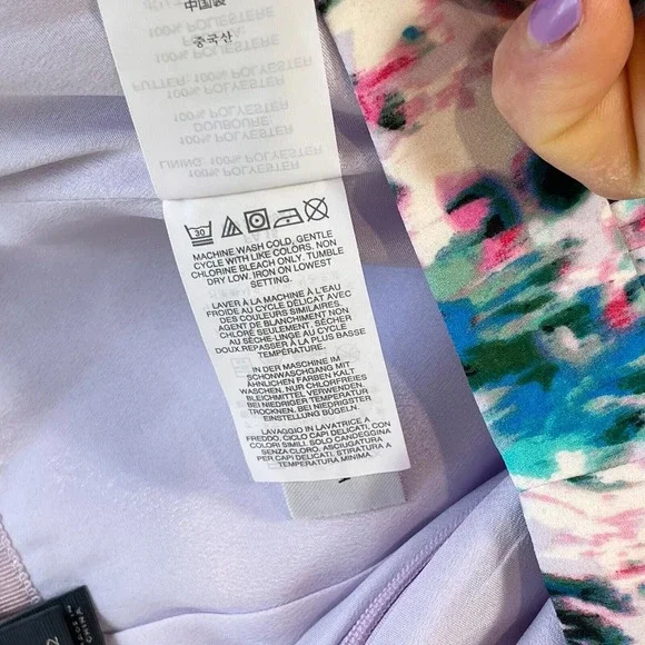 J.CREW Two Tier Pleated Skater Mini Skirt Womens Size 2 Watercolor Zip E0987 - Picture 7 of 10